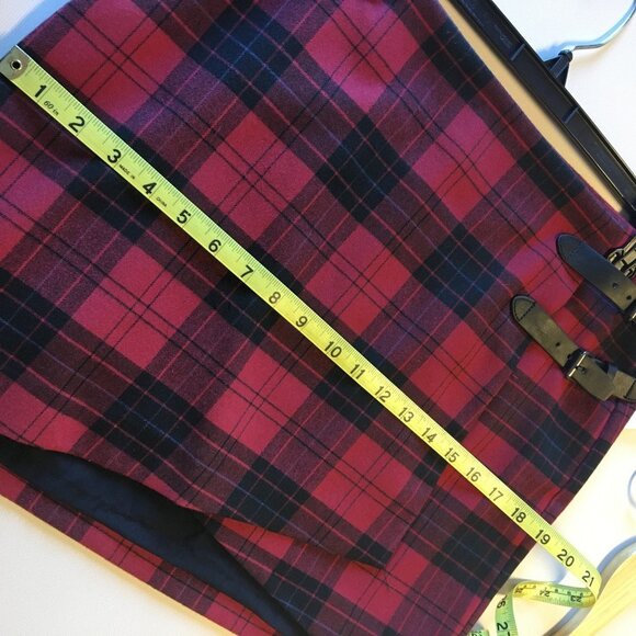 Tildon Wrap Mini Skirt Red Plaid Lady Red Rio Medium - Picture 11 of 11